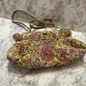 Limited Edition 2004 Vera Bradley Pistachio Paisley Pattern Silk shoulder Bag
